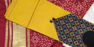 Cotton Fabric at Work Yoke Rayon Bottom Lagdi Dupatta