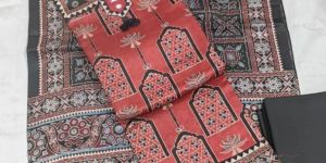 Mashrum Silk Ajrak Printed Darees Material Natural Day