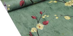 Vintage Green Floral Wallpaper