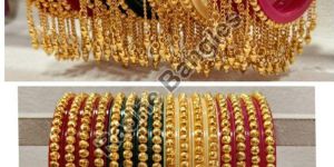 Golden Latkan Plastic Bangles