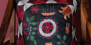 Silk Embroidered Cushion Cover