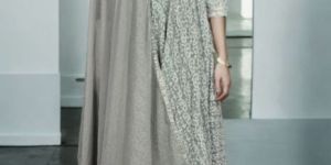 Grey Chikankari Anarkali with Sequins Lace for Rental