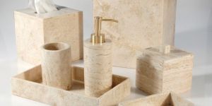Luxurious Travertine Marble Bathroom Set