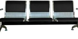 GARDEN DECO Three Seater Metal Cushion Waiting Area Chair