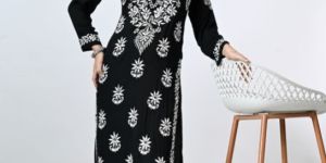 Black Viscose Rayon Kurta Palazzo Set