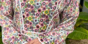 Handwork Embroidery on Printed Fabric