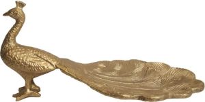 Antique Peacock Serving Tray