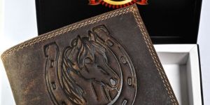 E-303 Mens Cow Hunter Leather Wallet