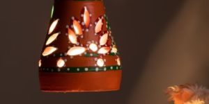 Handpainted Terracotta Hanging Lamp