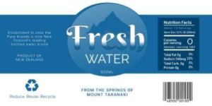Water Bottle Label