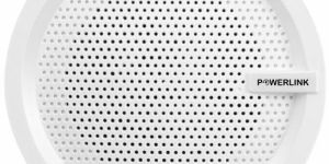 Powerlink 5 Inch 8 Watt Wired in Flush Mount Ceiling Speaker Dotted Plastic Grill