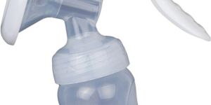 FAIRBIZPS Silicone Manual Breast Pump with Feeding Nipple BPA Free - Manual (White)