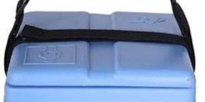 FAIRBIZPS Vaccine Carrier Box with 4 Ice Pack Large (1.67 Ltr.) Hinged Lid & Stopper (Blue).