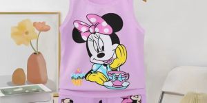 Cotton Baby Girl Pink Summer Dress Set