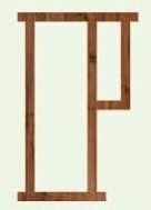 Wooden Door Frame with Half Fixed Window