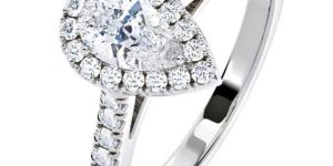 White Gold Pear Diamond Ring