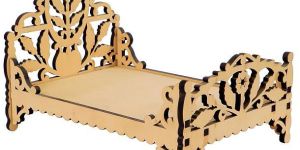 Laser Cut Wooden Doll Bed