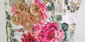 Flower Printed Cotton Jute Bag