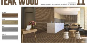 Teak Wood Porcelain Border Tiles