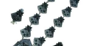 Ethereal Aura Silver Look Oxidized Black Color Long Necklace Set