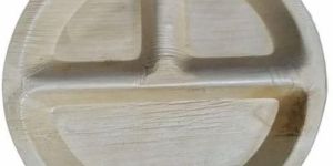 Palm Leaf 3 Partition Round Plate