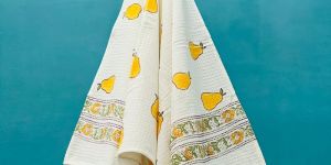 Hand Block Print Waffle Cotton Baby Towel