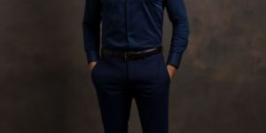 Premium Men's Plain Cotton Sateen Lycra Shirts For Party Wear & Formal Wear