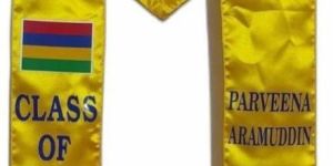 Yellow Printed Satin Stole