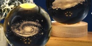 3D Galaxy Crystal Ball Night Lamp, Creative Engraved Crystal Ball Night Light