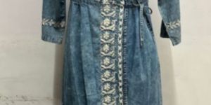 Ladies Denim Embroidered Dress