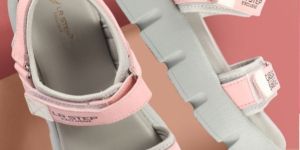 Ladies Pink & Grey Wedge Sandals