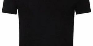 Mens Black Cotton Polo Neck T Shirt