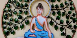 Multicolor Iron Wall LED Buddha with Tree