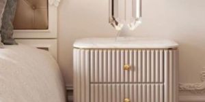 Sleek 2-Drawer White Bed Side Table