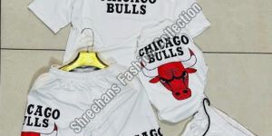 White Bulls Printed Half Sleeves T-Shirt & Shorts