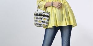 Yellow Chanderi Short Kurti