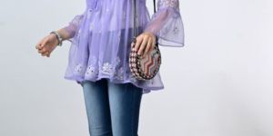 Blue Georgette Short Kurti