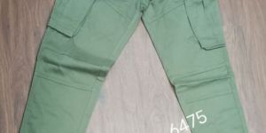 Mens Olive Green Zipper Cargo Pant