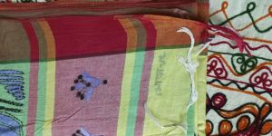 Hand Embroidery Kantha Stitch Cotton Saree