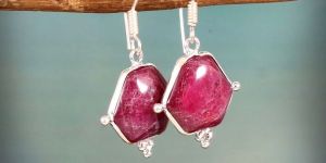 925 Silver Ruby Earring