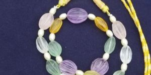 Amethyst Citrine Carving Tumbled Handmade Necklace