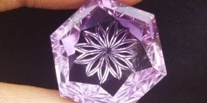 Amethyst Fantasy Cut Hexagon Gemstone