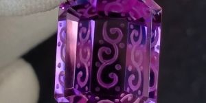 Amethyst Fantasy Cut Octagon Gemstone