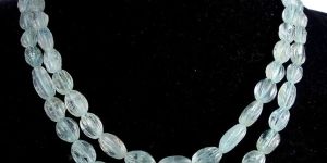 Aquamarine Carving Tumbled Gemstone Necklace