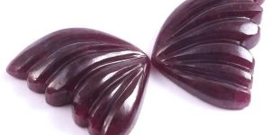 Hand Carved Butterfly Ruby Gemstone Set
