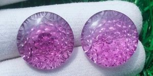Natural Amethyst Carving Gemstone Earring