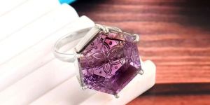 Natural Amethyst Silver Ring