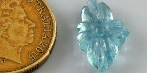 Natural Aquamarine Carving Flower Gemstone