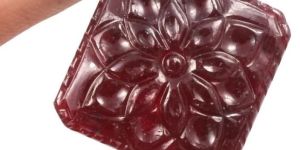 Ruby Square Shape Carving Gemstone