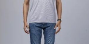 Mens Polyester Grey Polo T-Shirts